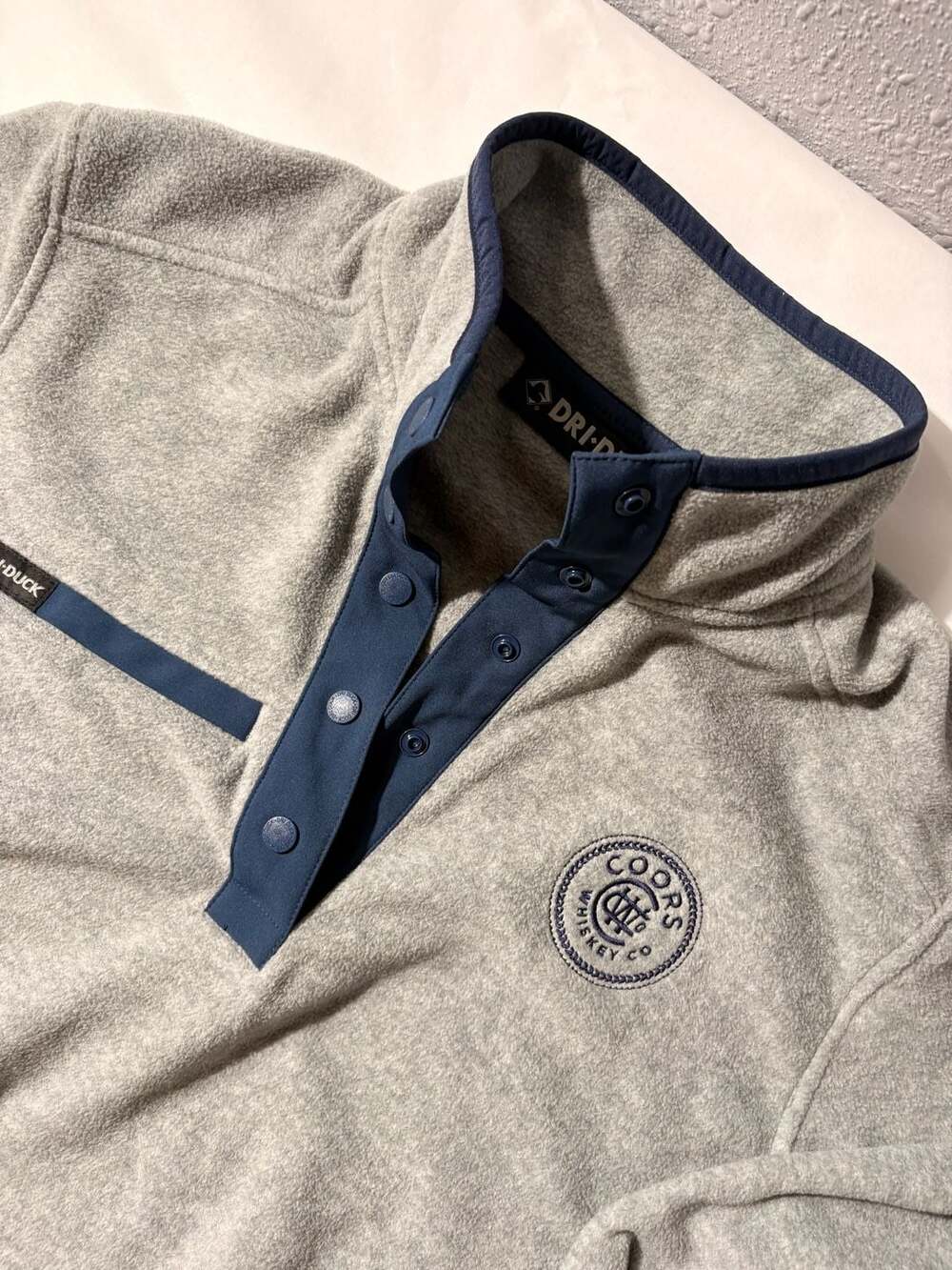 Dri-Duck Coors Whiskey Co. Gray Fleece Snap-Front Pullover Jacket